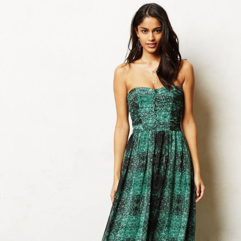 Moulinette Soeurs Anthro Vernalis Maxi Dress Snake